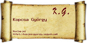 Kopcsa György névjegykártya